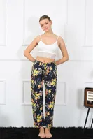 Pamuklu Çiçek Desenli Tek Alt Kadın Pijama Akbeniz 27463 Lacivert farklı açı