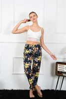 Pamuklu Çiçek Desenli Tek Alt Kadın Pijama Akbeniz 27463 Lacivert görsel 4