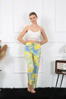 Kendinden Desenli Pamuklu Kadın Alt Pijama Akbeniz 27466 Sarı farklı açı