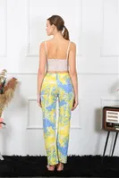 Kendinden Desenli Pamuklu Kadın Alt Pijama Akbeniz 27466 Sarı görsel 5
