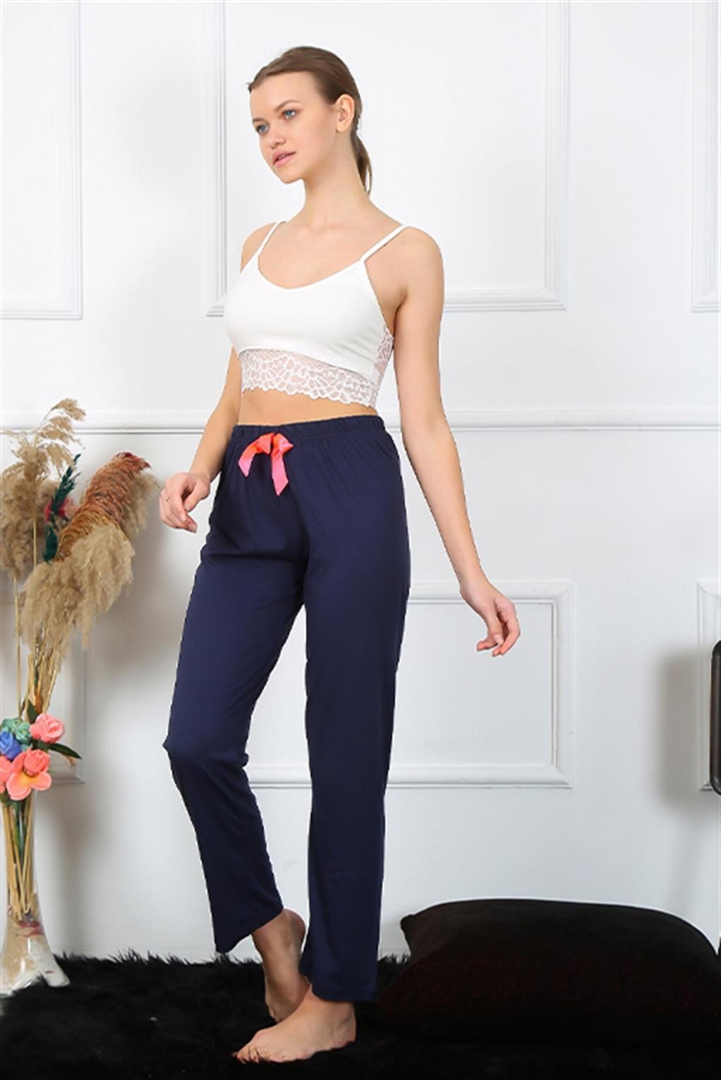 Beli Lastikli Kadın Pamuklu Alt Pijama Akbeniz 27468