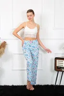 Kalpli Mavi Kadın Pamuklu Tek Alt Pijama Akbeniz 27469 Mavi