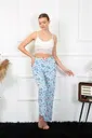 Kalpli Mavi Kadın Pamuklu Tek Alt Pijama Akbeniz 27469