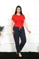 Lacivert Büyük Beden Tek Alt Kadın Pijama Akbeniz 27472 Lacivert detay görünüm