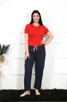 Lacivert Büyük Beden Tek Alt Kadın Pijama Akbeniz 27472 Lacivert farklı açı