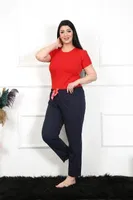 Lacivert Büyük Beden Tek Alt Kadın Pijama Akbeniz 27472 Lacivert görsel 4