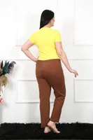 Büyük Beden Pamuk Tek Alt Pijama Akbeniz 27476 Kahve görsel 4