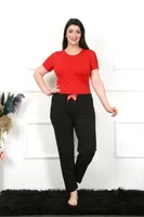 Siyah Pamuklu Büyük Beden Tek Alt Pijama Akbeniz 27478 Siyah farklı açı