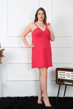 Akbeniz Büyük Beden Pamuklu İp Askılı Kadın Gecelik Akbeniz 1021 - Alternatif Görünüm