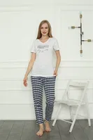 Kısa Kollu Beyaz Penye Kadın Pijama Takım Akbeniz 4160 Beyaz farklı açı