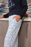 Cepli Uzun Kollu Penye Kadın Pijama Takım Akbeniz 4189 Lacivert görsel 8