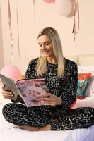 Siyah Yuvarlak Yaka Uzun Kollu 3 İplik Penye Pijama Takım Akbeniz 4180 Siyah görsel 5