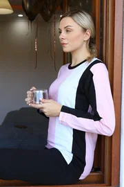 Akbeniz Penye Kadın Uzun Kollu Çizgili Pijama Takım Akbeniz 4173