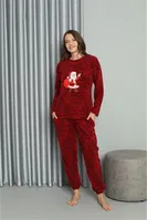 Noel Baba Polar Sevgili Kombini Kadın Pijama Takımı Akbeniz 50125 Kırmızı