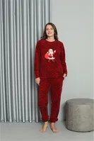Noel Baba Polar Sevgili Kombini Kadın Pijama Takımı Akbeniz 50125 Kırmızı detay görünüm
