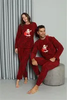 Noel Baba Polar Sevgili Kombini Kadın Pijama Takımı Akbeniz 50125 Kırmızı görsel 4