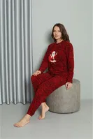 Noel Baba Polar Sevgili Kombini Kadın Pijama Takımı Akbeniz 50125 Kırmızı görsel 7