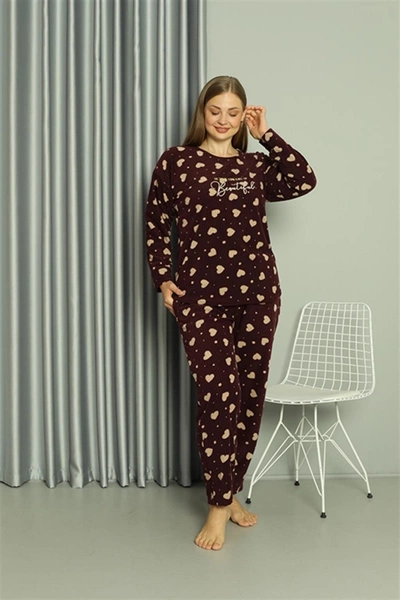 Welsoft Kalpli Polar Büyük Beden Kadın Pijama Takımı Akbeniz 808041