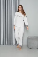 Peluşlu Welsoft Uzun Kollu Polar Kadın Pijama Takımı Akbeniz 8515 Ekru