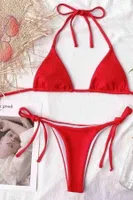 V Kesim Bağlamalı Bikini Altı Kırmızı Angelsin 4211 Kırmızı detay görünüm