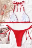V Kesim Bağlamalı Bikini Altı Kırmızı Angelsin 4211 Kırmızı farklı açı