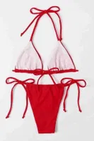 Angelsin Brezilya Model Bağlamalı Bikini Altı Kırmızı MS41659 Kırmızı görsel 5