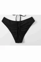 Arkadan Büzgülü Brezilyan Bikini Altı Angelsin MS42288 Siyah görsel 4