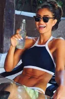 Yanları Şeritli Özel Tasarım Bikini Altı Angelsin 4276 Lacivert görsel 7