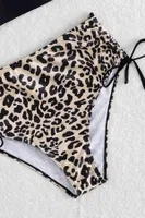 Leopar Yanlardan Büzgü Ayarlamalı Kadın Bikini Takım Angelsin 4314 Çok Renkli görsel 4