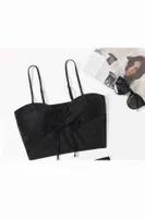 Önden Ayarlı Büzgülü Bikini Üstü Angelsin 43329 Siyah görsel 4