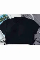 Angelsin Özel Tasarım Bikini Üstü Siyah Siyah görsel 4