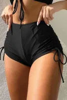 Angelsin Özel tasarım Büzgü Detaylı Bikini Altı Siyah Siyah