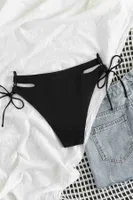 Pencereli Yandan Bağlamalı Bikini Altı Angelsin 41798 Siyah görsel 4