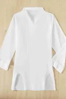 Şifon Gömlek Plaj Elbisesi Pareo Kimono Beyaz Angelsin MS4357 Beyaz görsel 4