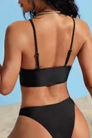 İnce Askılı Bralet Bikini Üstü Siyah Angelsin MS41849 Siyah detay görünüm
