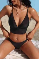 İnce Askılı Bralet Bikini Üstü Siyah Angelsin MS41849 Siyah görsel 4