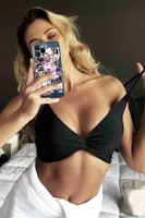 İnce Askılı Şık Bikini Üstü Siyah MS43499 Siyah