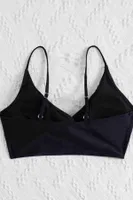 İnce Askılı Şık Bikini Üstü Siyah MS43499 Siyah detay görünüm