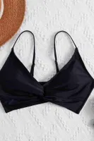 İnce Askılı Şık Bikini Üstü Siyah MS43499 Siyah görsel 4