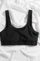 Angelsin Şık Tankini Bikini Üstü Siyah MS43459 Siyah detay görünüm