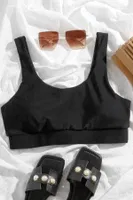 Angelsin Şık Tankini Bikini Üstü Siyah MS43459 Siyah farklı açı