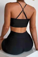 Angelsin Sırtı Çapraz Şık Tankini Bikini Üstü Siyah Siyah farklı açı