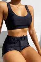 Kalın Askılı Tankini Bikini Üstü Angelsin 4216 Siyah detay görünüm