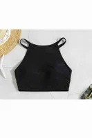 Crop Tankini Bikini Üstü Siyah Angelsin 43239 Siyah görsel 6