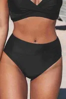 Yüksek Bel Bikini Altı Siyah Angelsin MS42008 Siyah detay görünüm