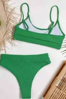 Yüksek Belli Fitilli Kumaş Bikini Altı Yeşil Angelsin 43718 Yeşil farklı açı