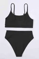 Yüksek Belli Özel Kumaş Bikini Altı Angelsin 41748 Siyah görsel 4