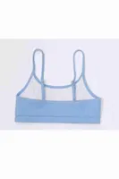 Angelsin Yüksek Bel Özel Kumaş Tankini Bikini Üstü Mavi Mavi görsel 4
