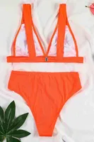 Angelsin Yüksel Bel Bikini Takım Turuncu Turuncu görsel 5