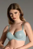 Askıları Taş İşlemeli Double Push Up Sütyen New Bra 9017 Petrol görsel 7